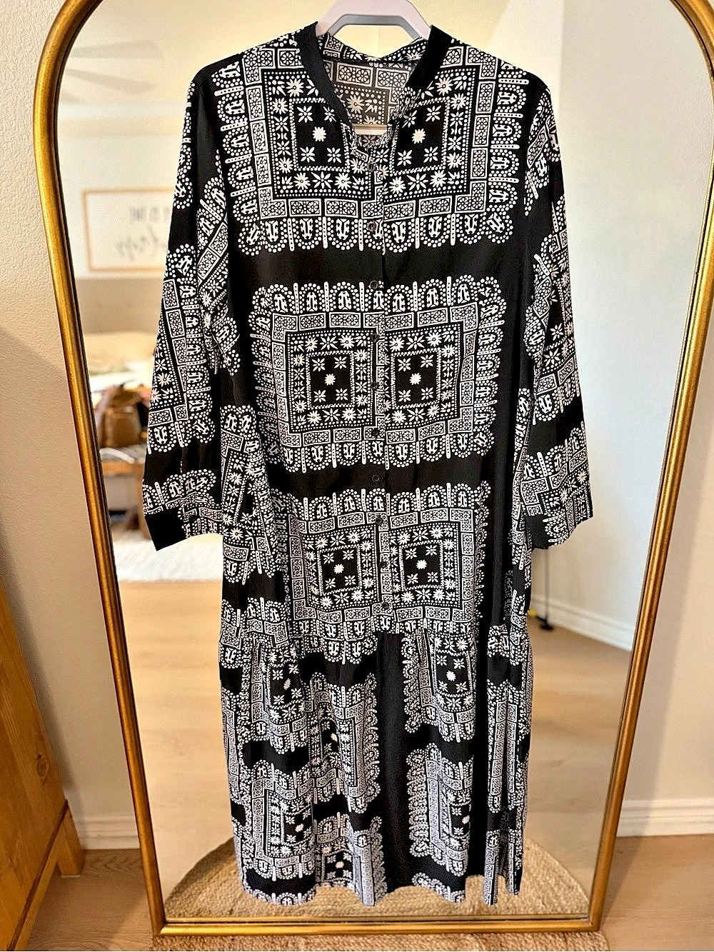 SHEIN Black & White Maxi Dress Size XL Like New